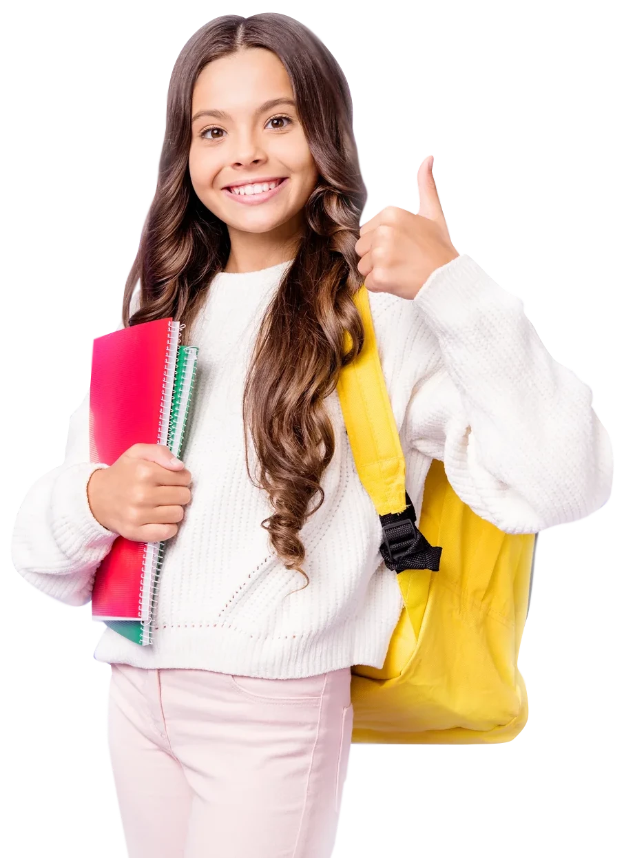 Фоновое изображение - девочка на занятиях у репетитора